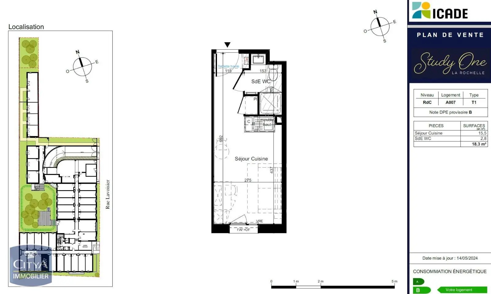 Photo 2 Appartement 1 pièce 18.3m²