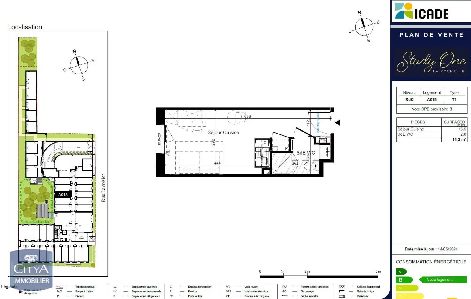 Photo 2 Appartement 1 pièce 18.3m²