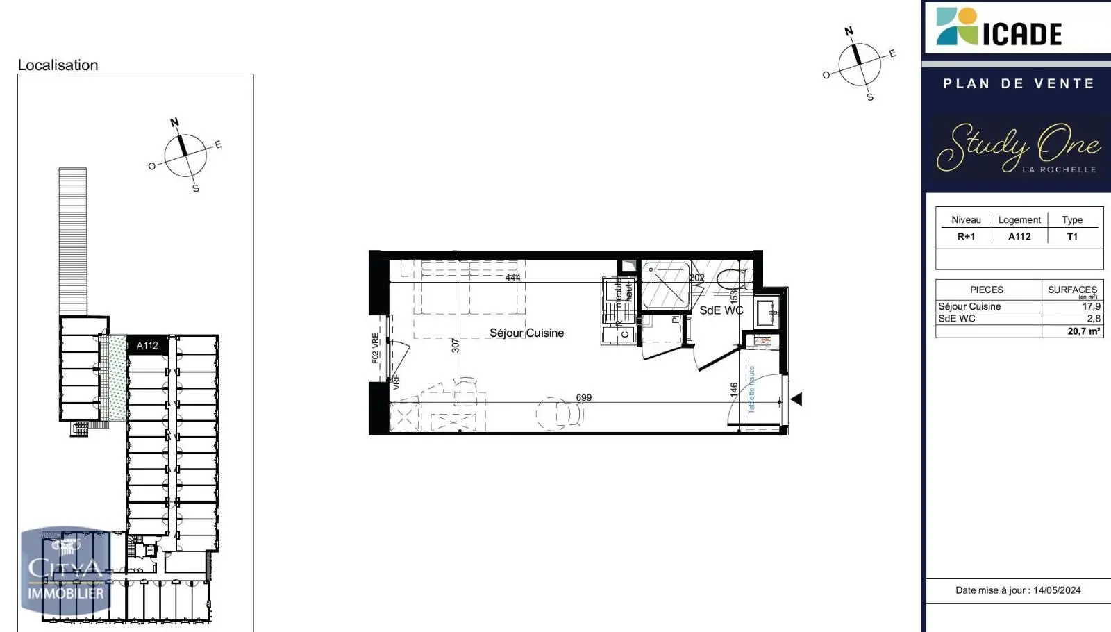 Photo 2 Appartement 1 pièce 20.7m²