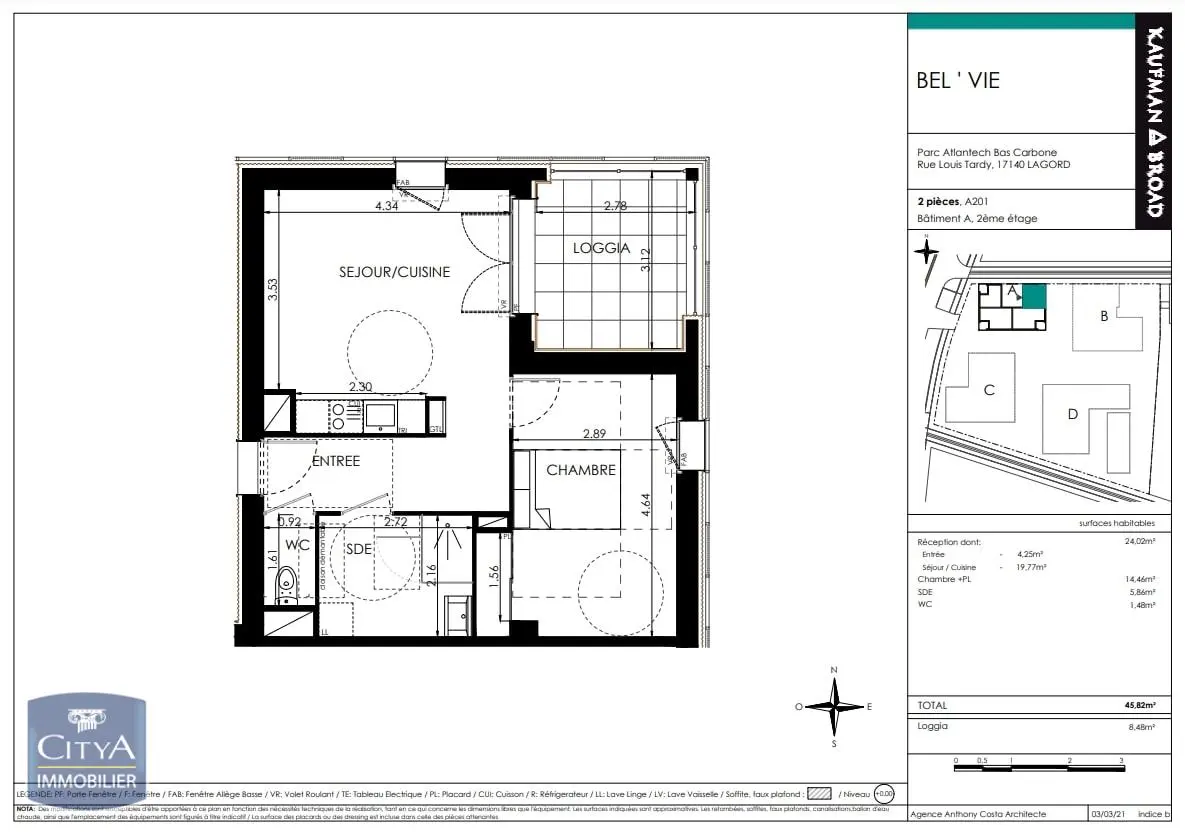 Photo 1 Appartement 2 pièces 45.82m²