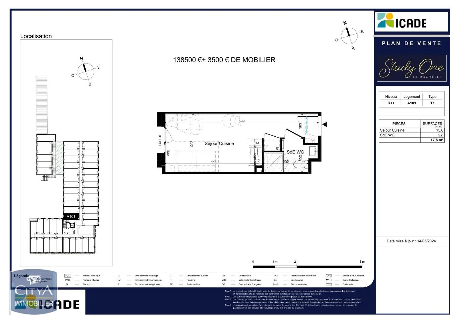 Photo 2 Appartement 1 pièce 17.8m²
