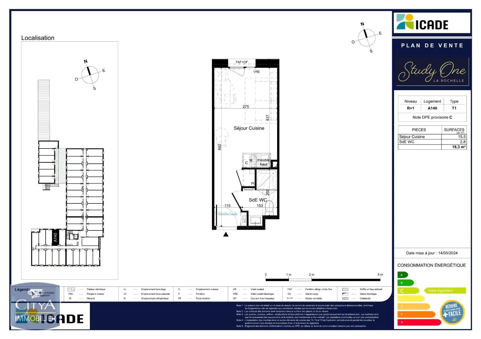 Photo 2 Appartement 1 pièce 18.3m²