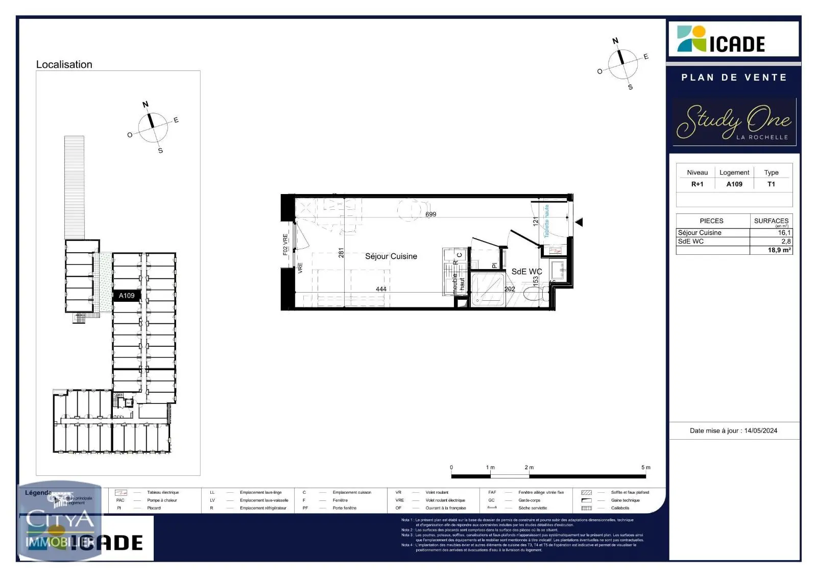 Photo 2 Appartement 1 pièce 18.9m²