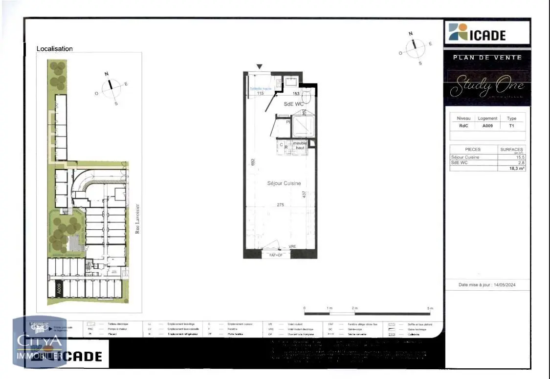 Photo 1 Appartement 1 pièce 18.3m²