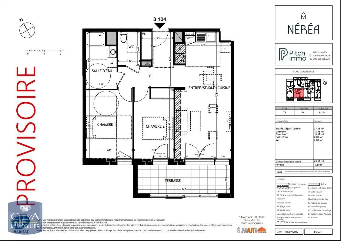 Photo 1 Appartement 3 pièces 64.86m²