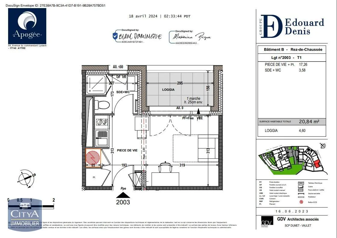 Photo 1 Appartement 1 pièce 20.84m²