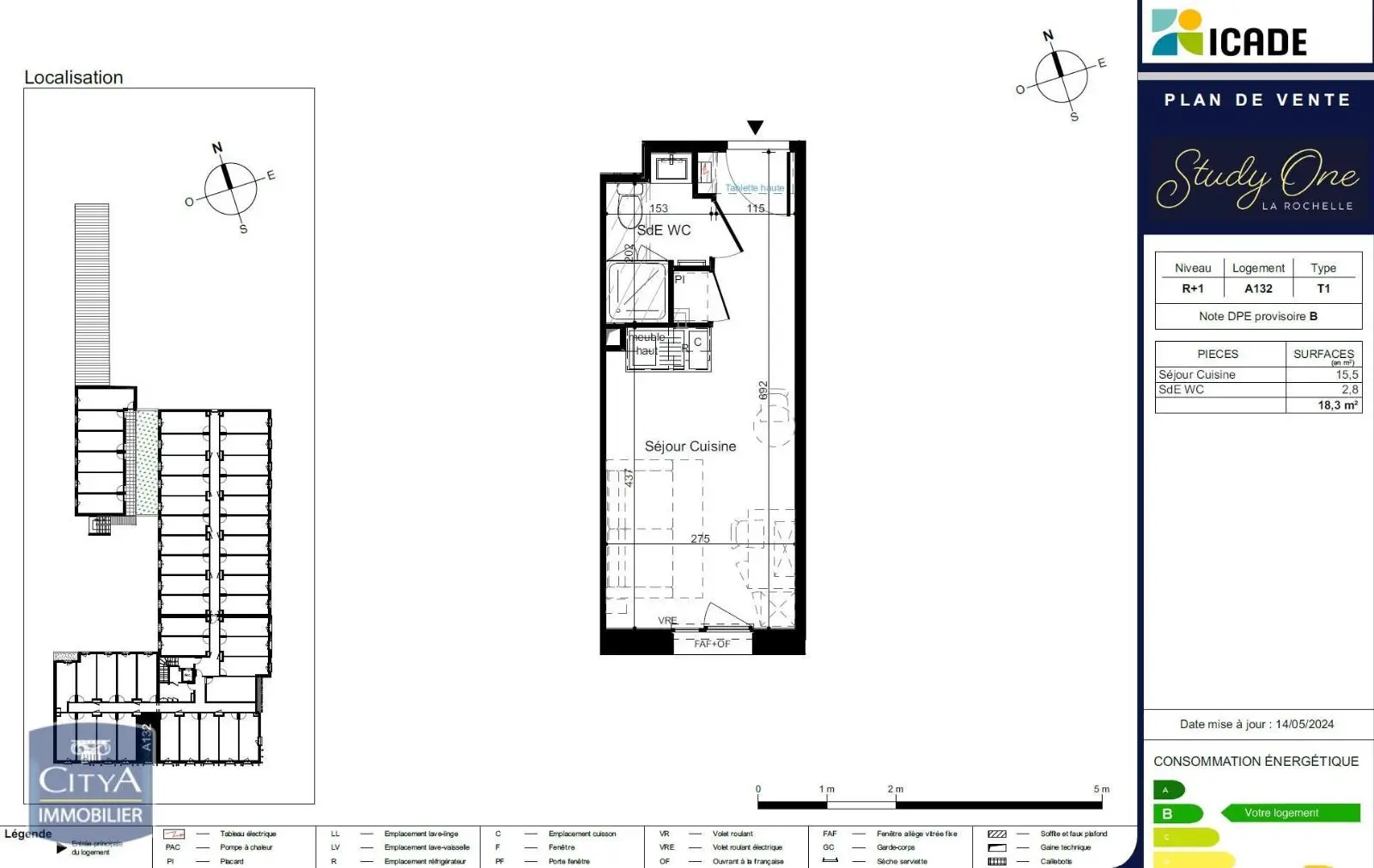 Photo 2 Appartement 1 pièce 18.3m²