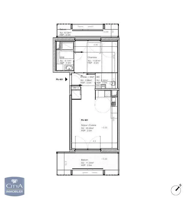 Photo 1 Appartement 2 pièces 44.6m²