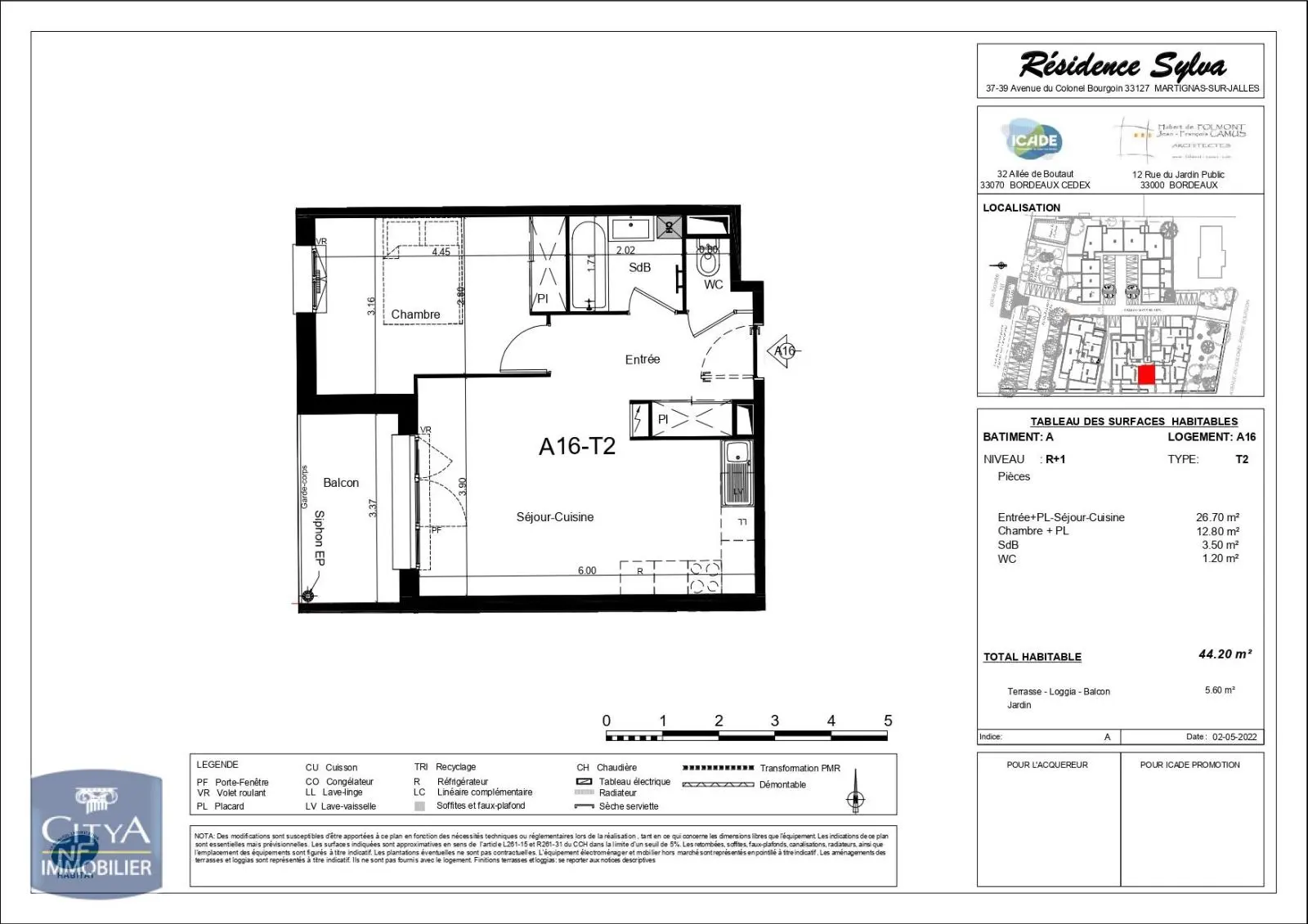 Photo 1 Appartement 2 pièces 44.2m²