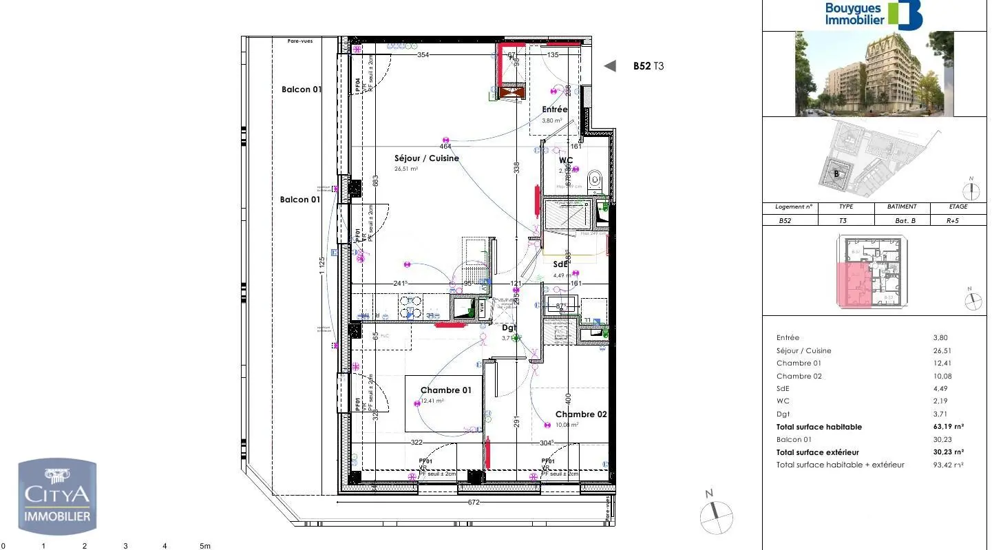 Photo 7 Appartement 3 pièces 63.19m²