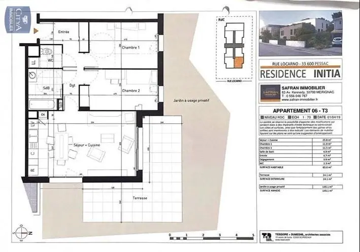 Photo 1 Appartement 3 pièces 65.2m²