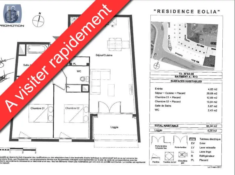 Photo 1 Appartement 3 pièces 66.34m²