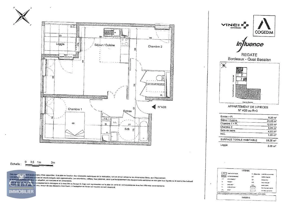 Photo 2 Appartement 3 pièces 59.25m²