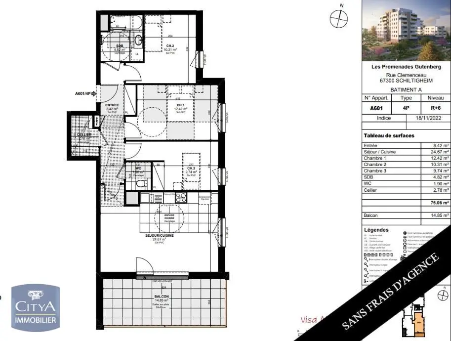 Photo 1 Appartement 4 pièces 75.06m²