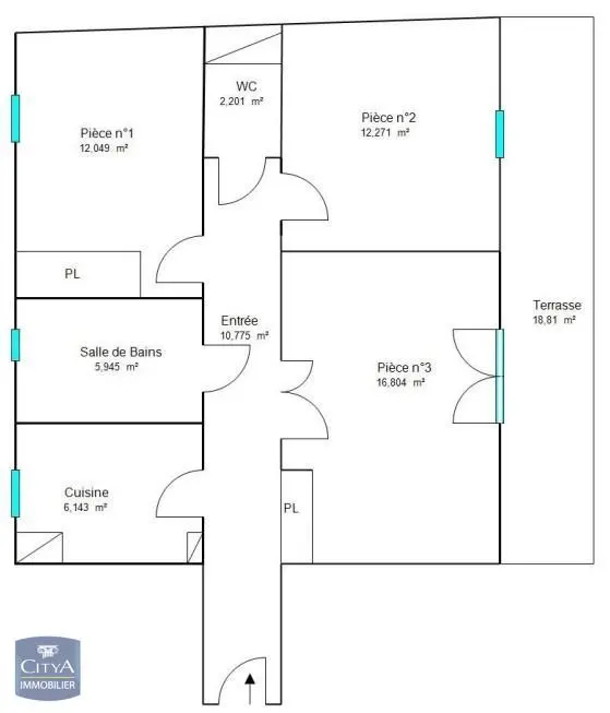 Photo 2 Appartement 3 pièces 66.19m²