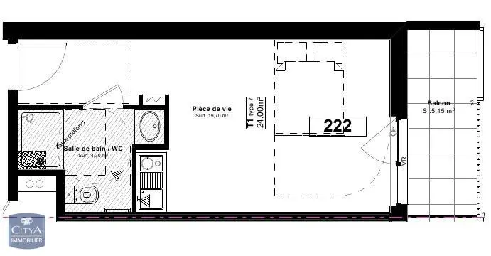 Photo 1 Appartement 1 pièce 24.21m²