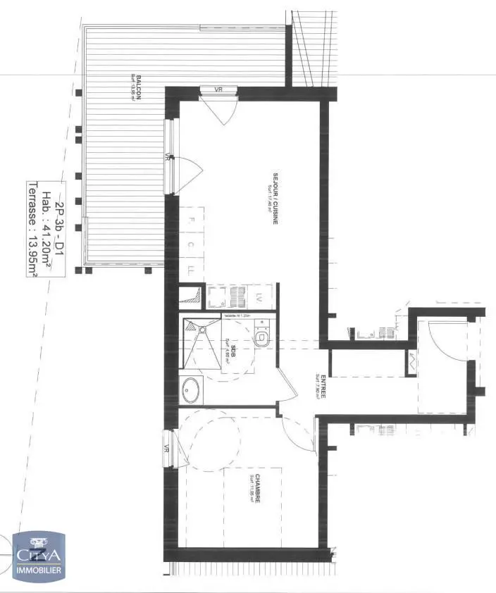 Photo 1 Appartement 2 pièces 41.23m²