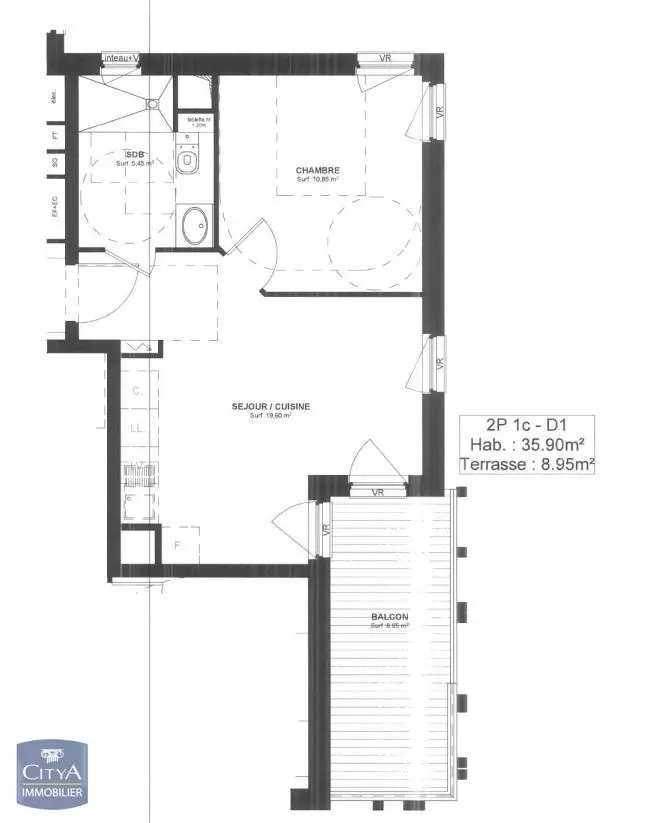 Photo 1 Appartement 2 pièces 35.9m²