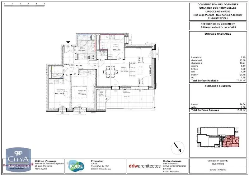 Photo 2 Appartement 3 pièces 77.21m²