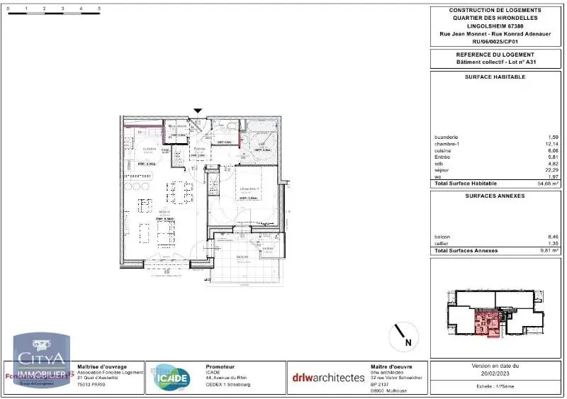 Photo 3 Appartement 2 pièces 54.68m²