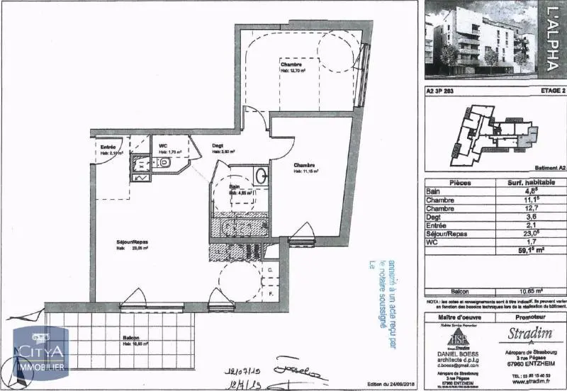 Photo 2 Appartement 3 pièces 59.15m²