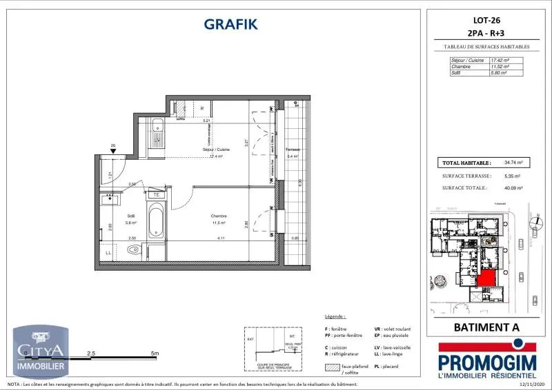 Photo 3 Appartement 2 pièces 34.74m²