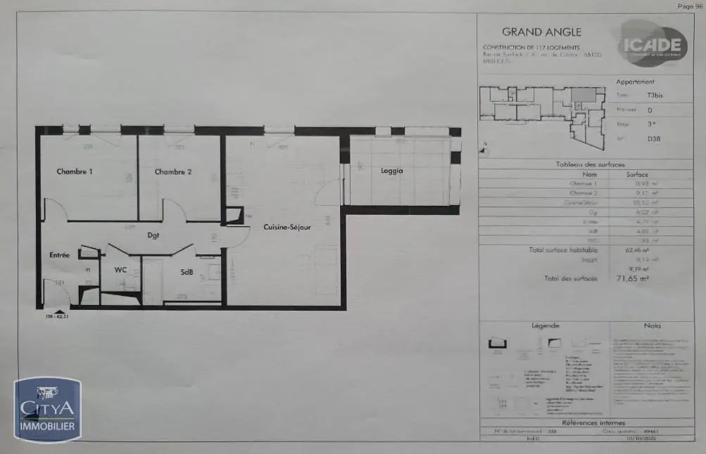 Photo 1 Appartement 3 pièces 62.46m²