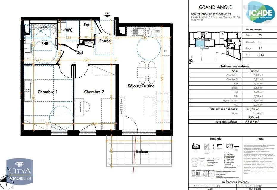 Photo 13 Appartement 3 pièces 60.78m²