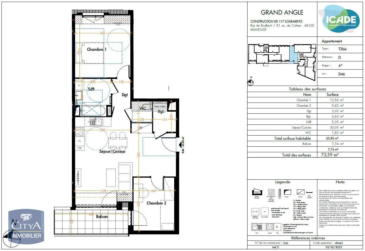 Photo 13 Appartement 3 pièces 65.85m²