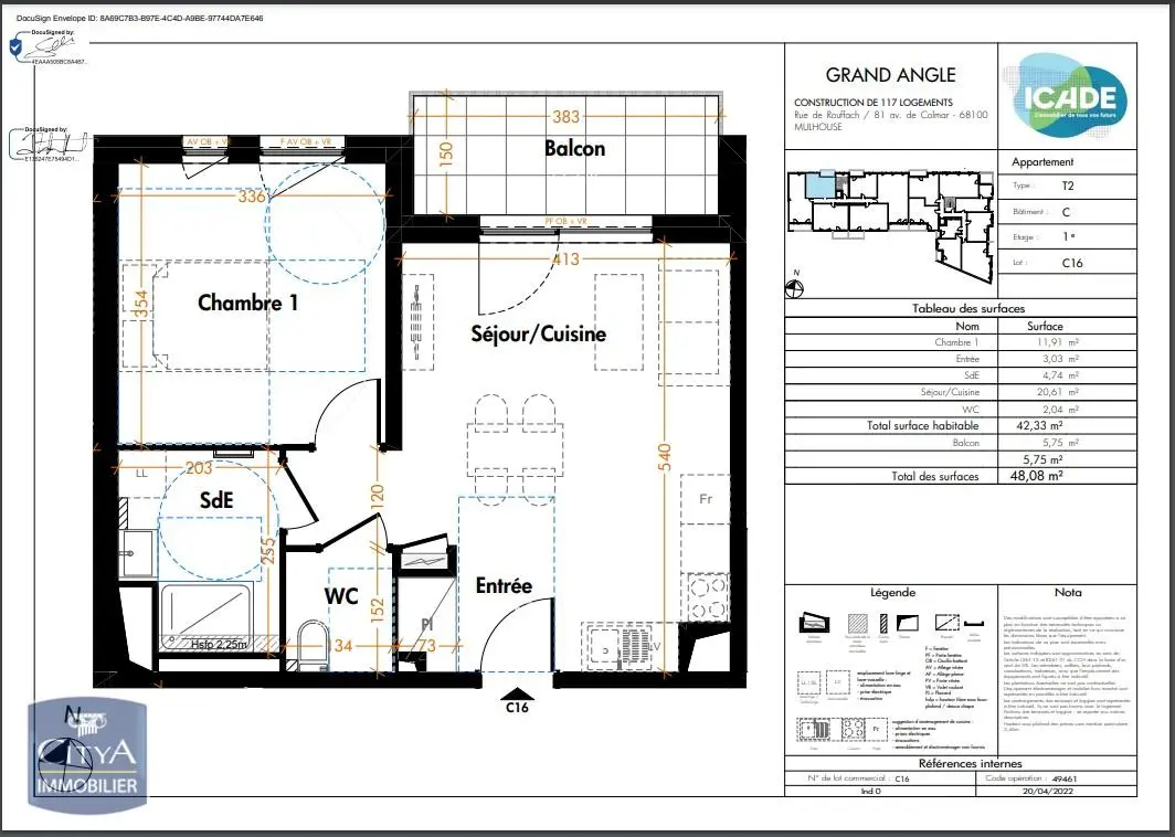 Photo 1 Appartement 2 pièces 42.33m²