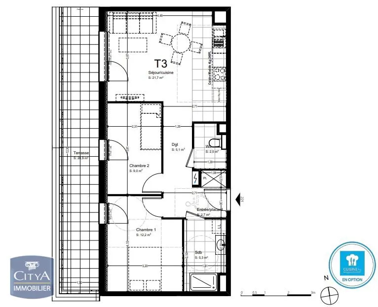 Photo 7 Appartement 3 pièces 58.5m²