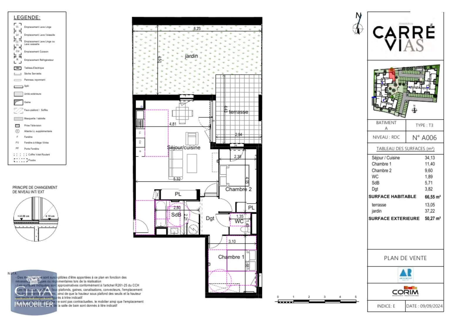 Photo 1 Appartement 3 pièces 66.55m²