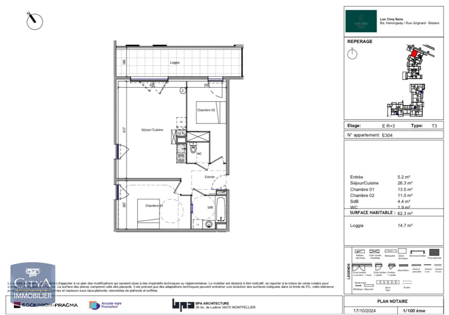 Photo 2 Appartement 3 pièces 62.3m²