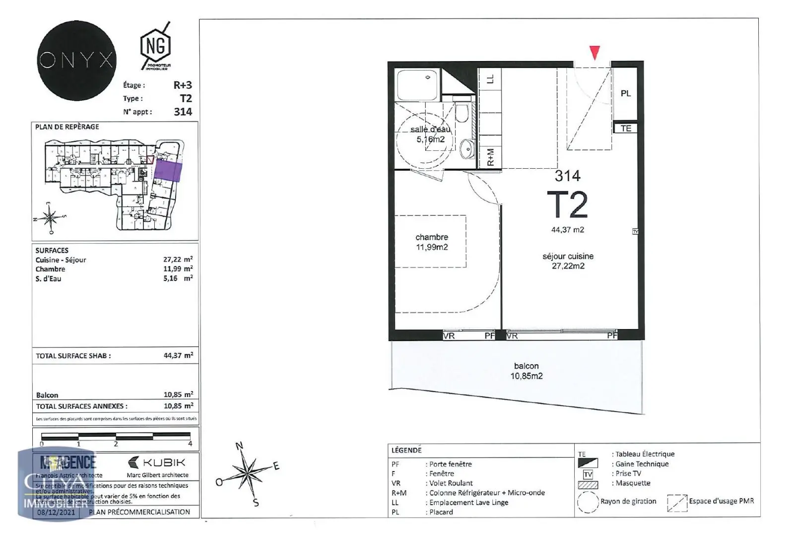 Photo 1 Appartement 2 pièces 44.37m²