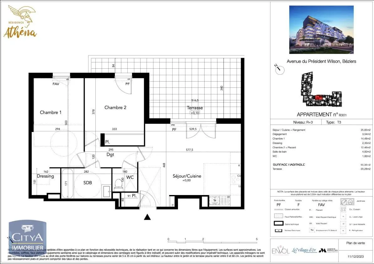 Photo 1 Appartement 3 pièces 65.32m²