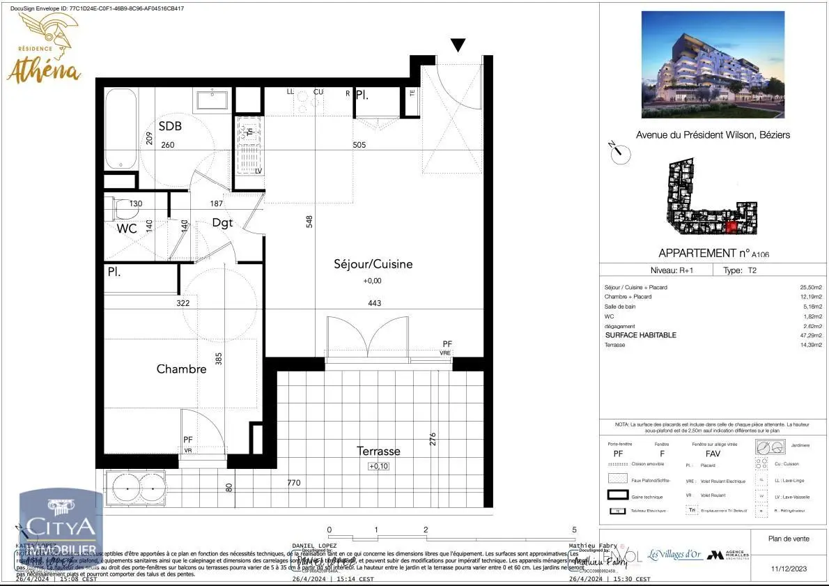 Photo 1 Appartement 2 pièces 46.14m²