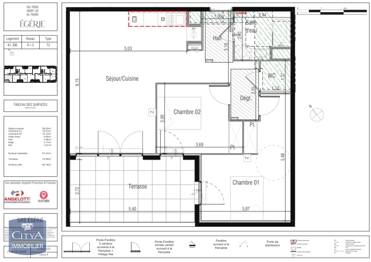Photo 3 Appartement 3 pièces 67.47m²