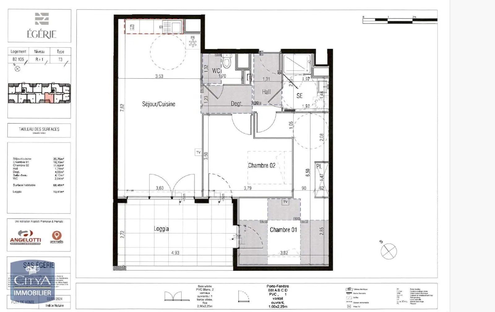 Photo 3 Appartement 3 pièces 68.48m²
