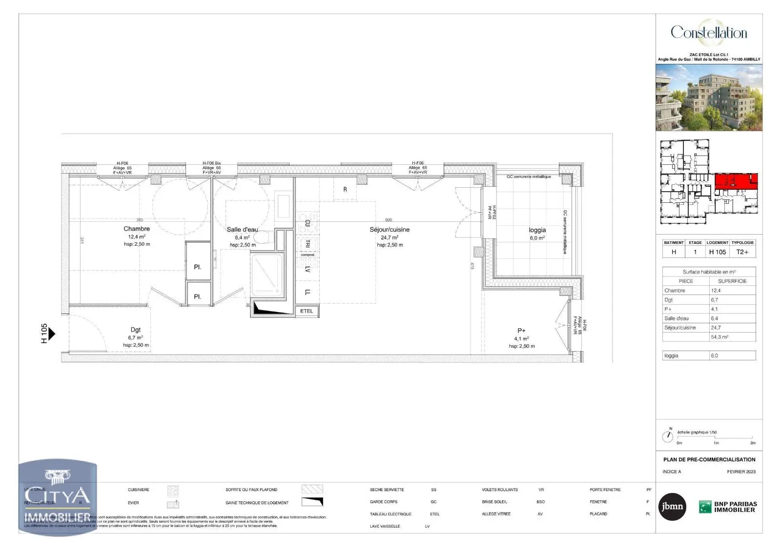 Photo 2 Appartement 2 pièces 54.3m²