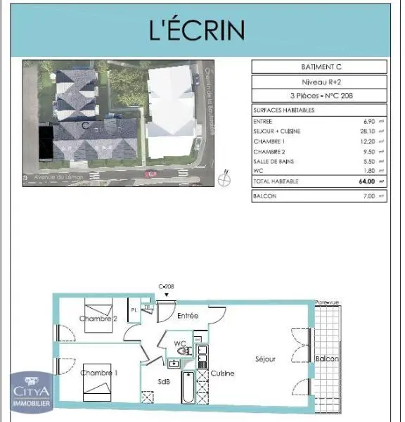 Photo 2 Appartement 3 pièces 64m²