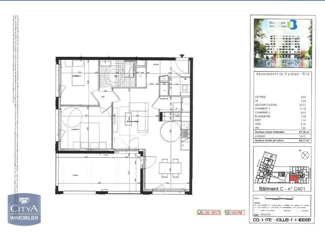 Photo 2 Appartement 3 pièces 67.39m²