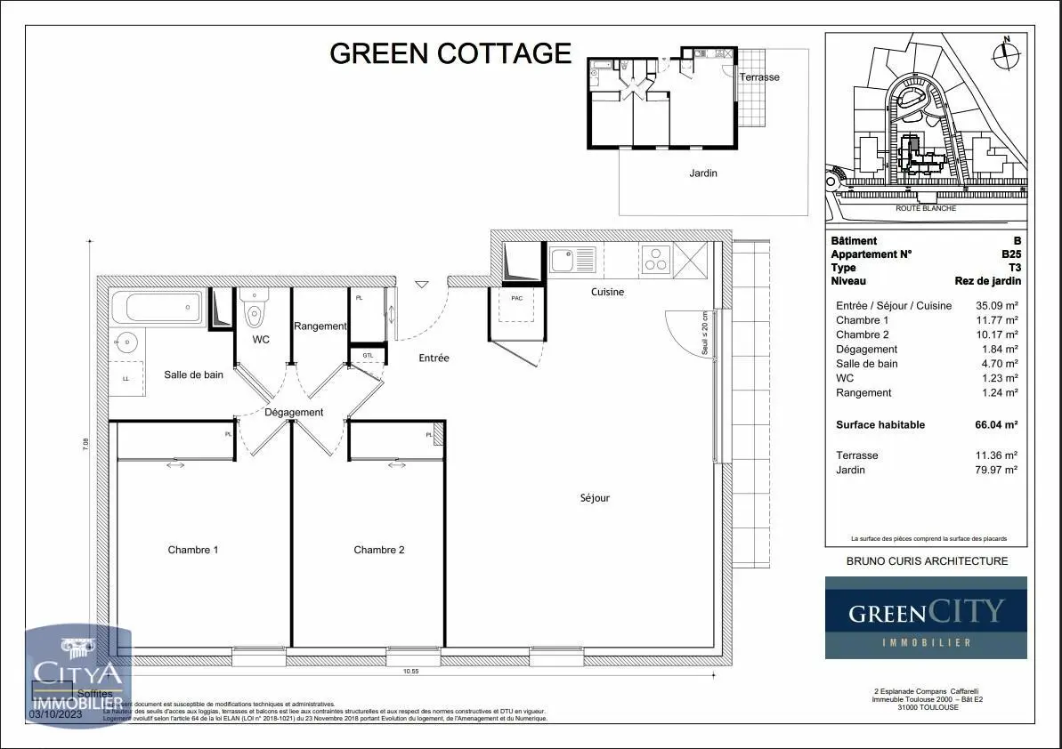 Photo 1 Appartement 3 pièces 66.04m²