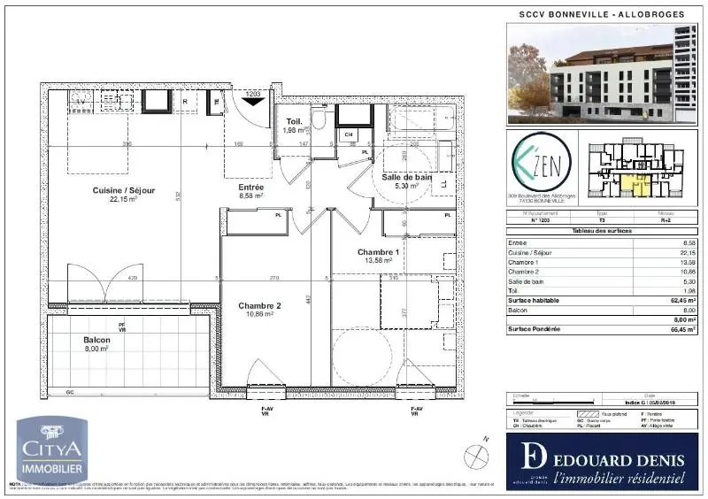 Photo 10 Appartement 3 pièces 62.45m²