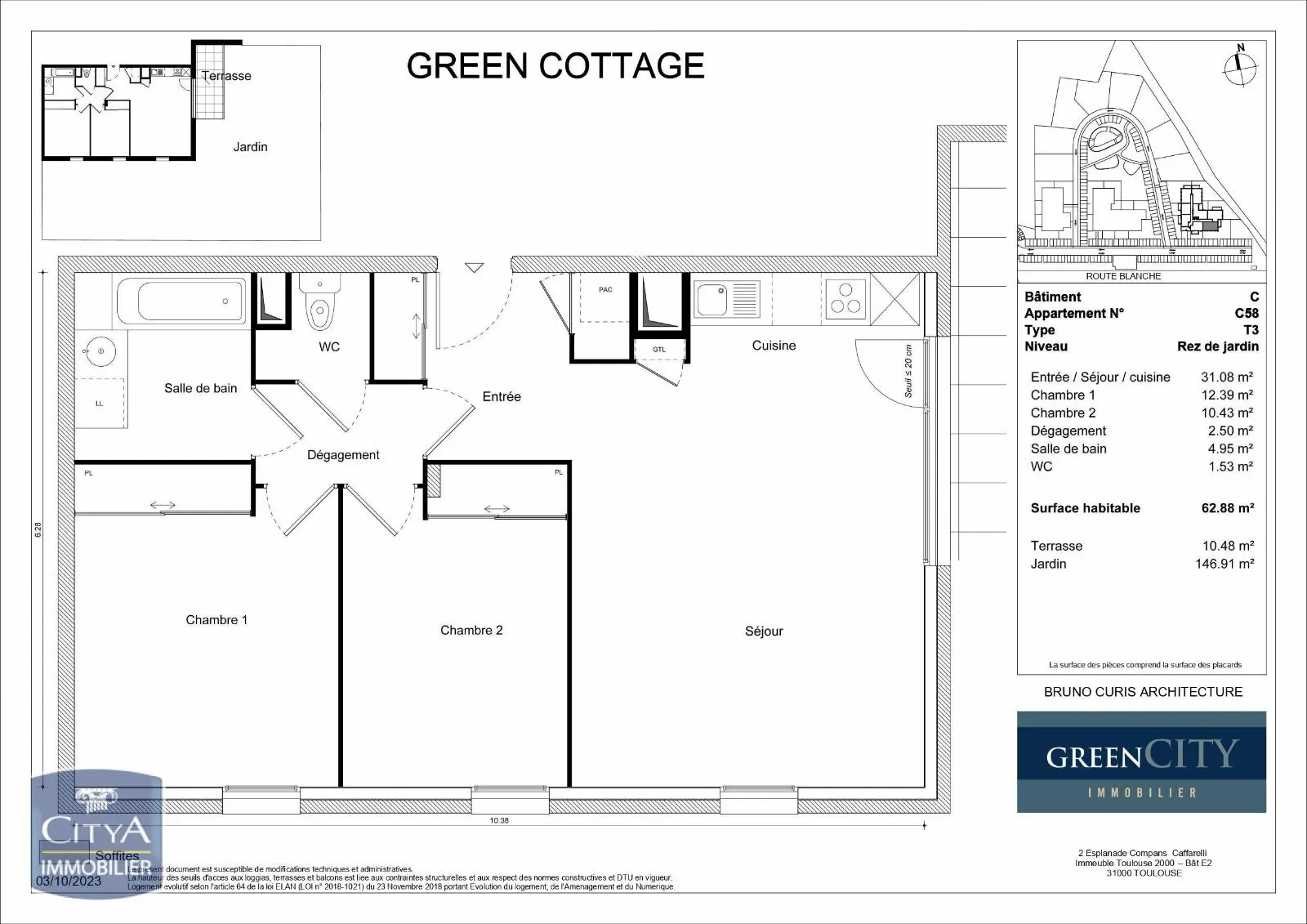 Photo 1 Appartement 3 pièces 62.88m²