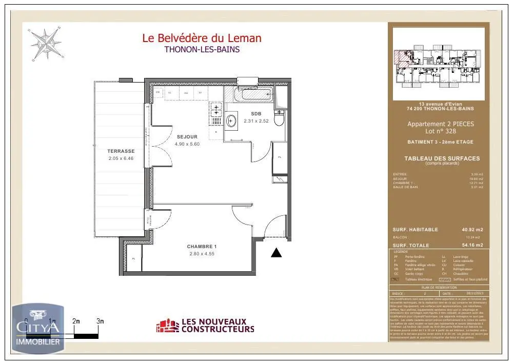 Photo 2 Appartement 2 pièces 40.92m²