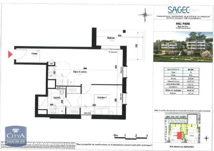 Photo 2 Appartement 2 pièces 45.92m²