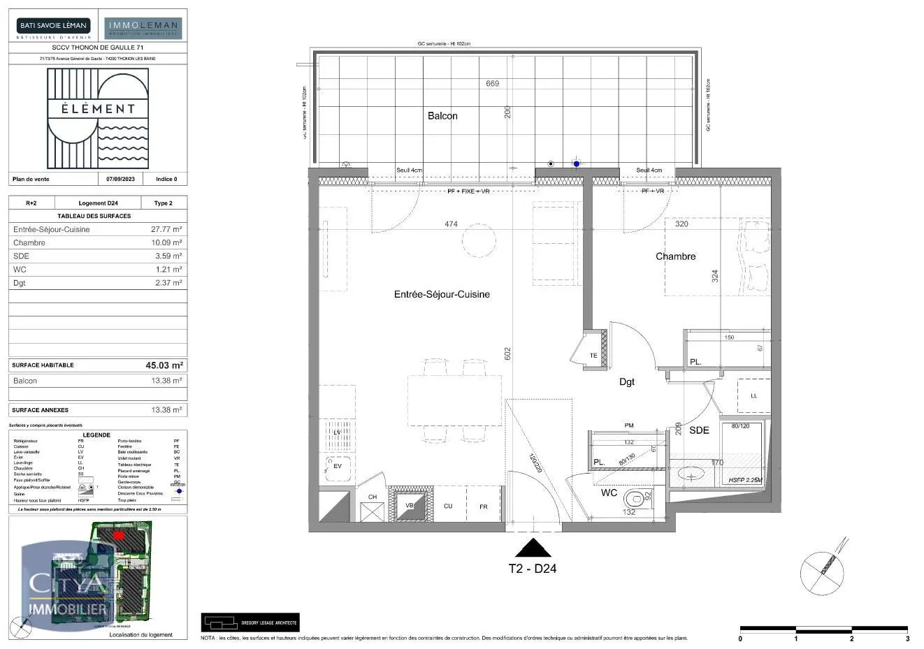 Photo 2 Appartement 2 pièces 45.03m²