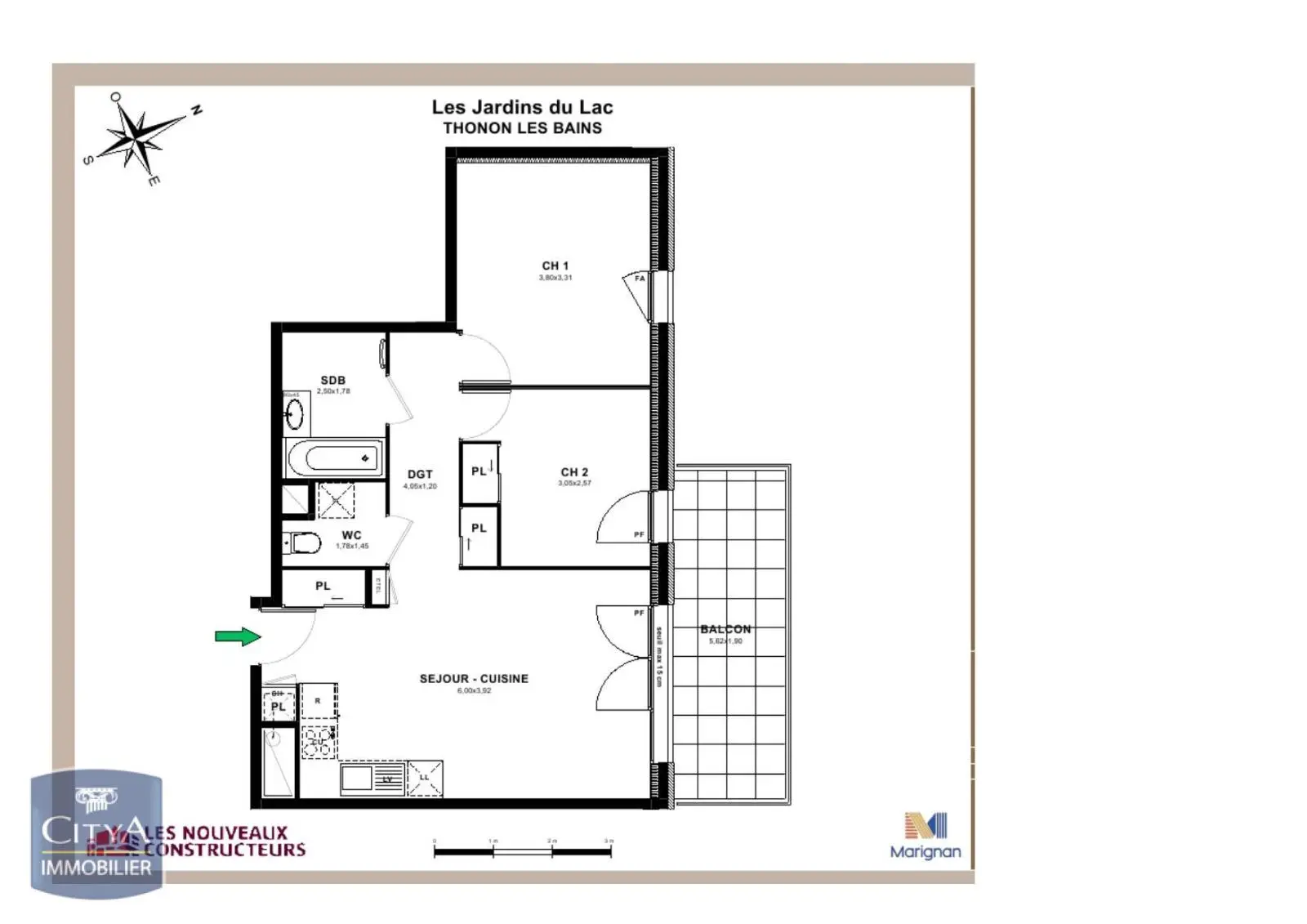 Photo 1 Appartement 3 pièces 58.41m²