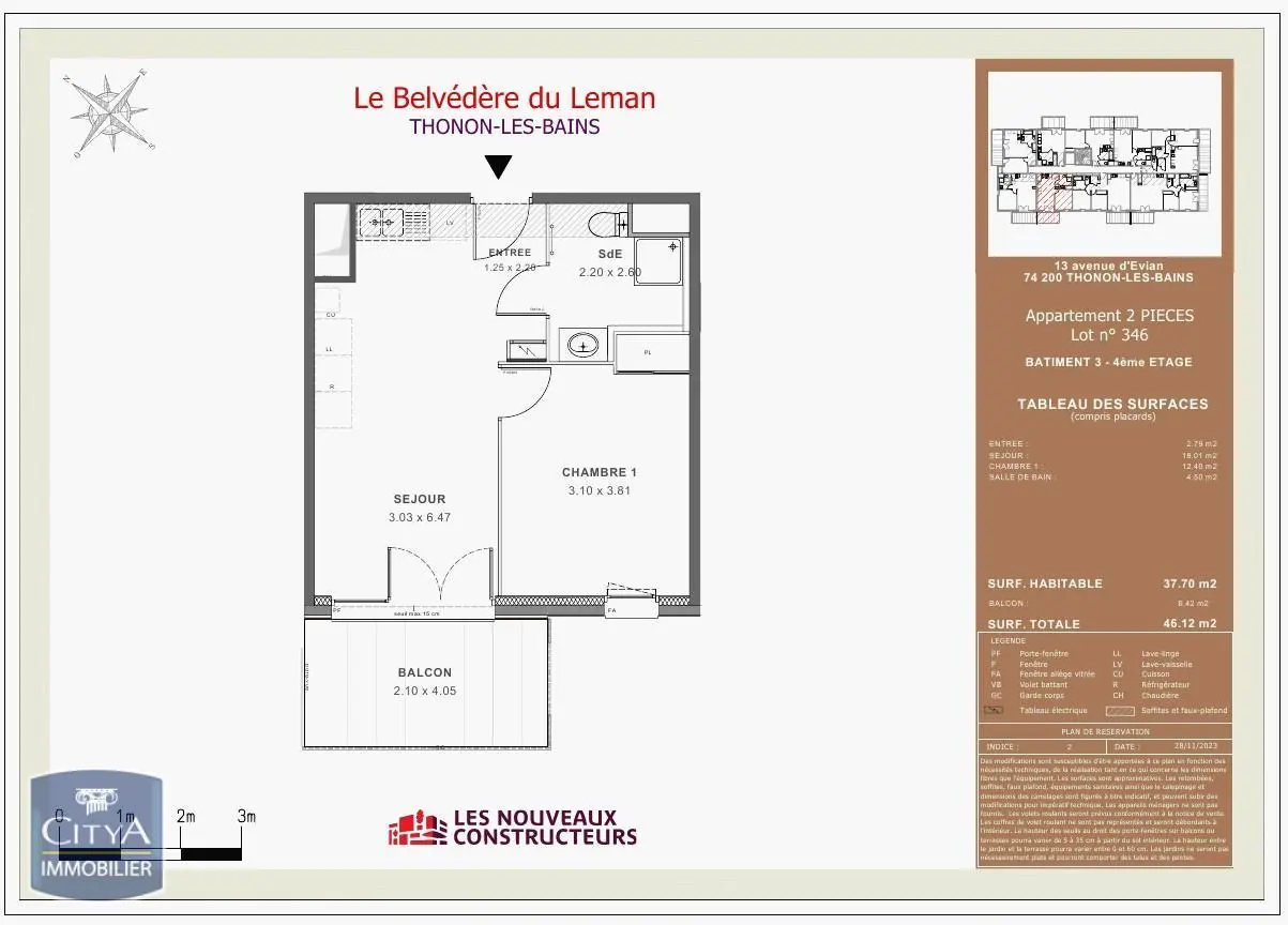 Photo 2 Appartement 2 pièces 37.7m²