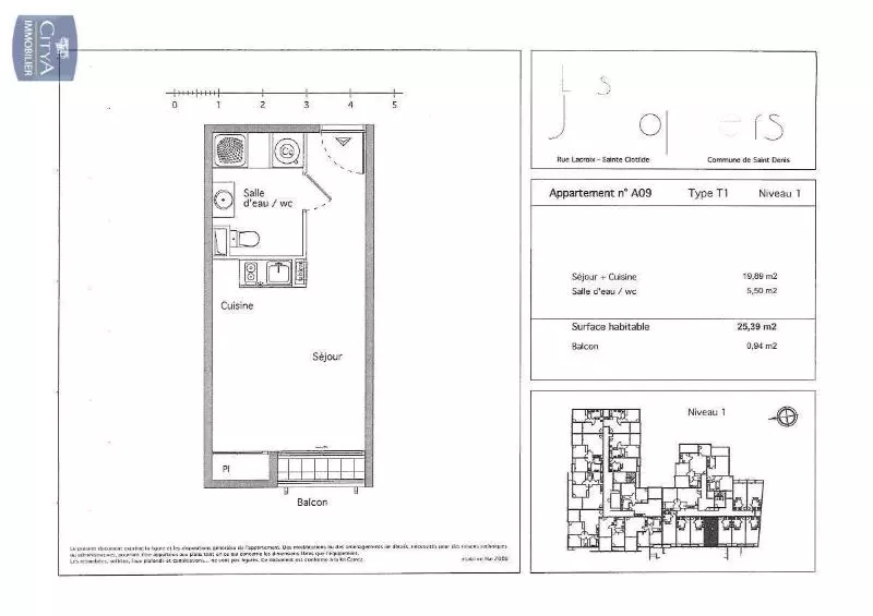 Illustration pour Appartement 1 pièce 26.37m² Photo Appartement 1 pièce 26.37m²